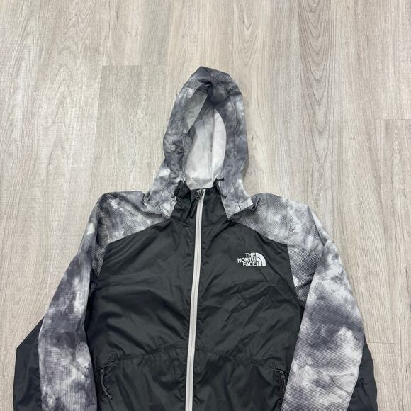 The North Face Windbreaker Jacket Men's Medium Black Gray Hooded Hiking Scarlxrd - Picture 1 of 8
